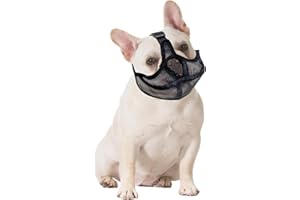 YNR Französische Bulldogge Maulkorb Maulkorb für Hunde mit abgeflachter Hundemaulkorb mit Kurzer Schnauze Maske für Hunde mit Kurzer Schnauze Anti Beißen Kauen Bellen mit verstellbarem Mesh-Kopfgurt