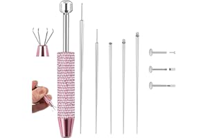 AstraGlam 6 Stück Piercing Zange Set, Piercing Kugel Aufdreher, Piercingzange Für Kugeln, Piercing Werkzeug Zum Öffnen Und Wechseln, Piercing Zubehör Für Ohr Und Nase (Rosa)