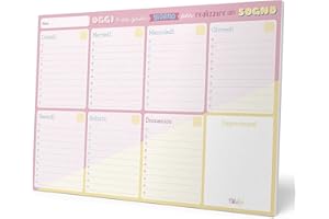 Grupo Erik - Bloc Notes A4 Semainier Carouge Blue&Pink | Sous-Main Bureau, Planner Hebdomadaire | Papeterie de Bureau, Fournitures Scolaires, Organisateur de bureau, Version Italienne