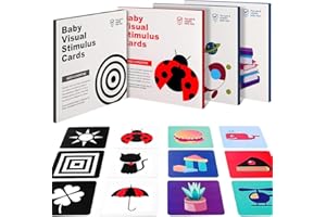 Jouet Bébé pour 0 3 6 12 36 Mois Carte Bebe Noir et Blanc Carte Flash pour Bébé/Tout-Petits à Contraste Élevé Nouveau-Né Cartes de Stimulation Visuelle Cartes de Contraste Conçues pour Jouets de Bébé