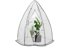 VOUNOT Gewächshaus Foliengewächshaus für Balkon, Garten, überwinterungszelt für Pflanzen, Tomatengewächshaus Winterfest Stabil, 160x160x180cm Weiß