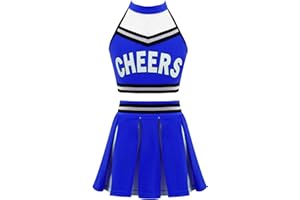 Doomiva Mädchen Cheer Leader Kostüm set Tanzbekleidung Set Crop Top und Minirock Tanzanzug Festlich Tanzkostüm