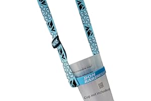 Don Hardware Sujeta Vasos Festival Music Festival - Cordon para Colgar Vasos Ajustable de Poliéster para el Hombro - Cordon Portavasos para Conciertos/Festival - Colgante para Taza y Botella | Azul