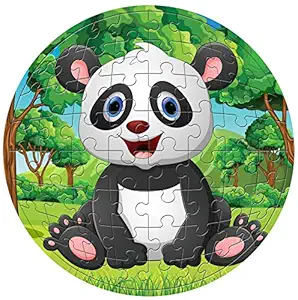 Pola Puzzles Jungle Panda Circular Tiling Puzzles 60 Pieces for Kids Age 5 Years and Above Multi Color Size 29CM X 29CM Jigsaw Puzzles for Kids