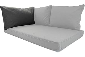 Nordje Palettenkissen Outdoor Exclusive Armlehne 70x43cm mit wasserabweisendem Bezug Loungekissen | Palettenauflage | Palettenpolster (Armlehne, Grau)