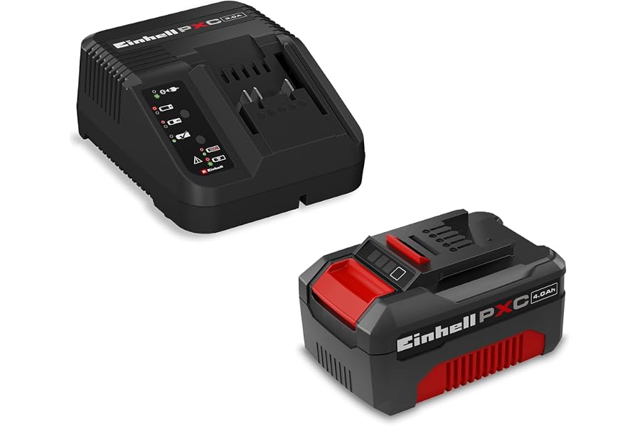 Einhell Original Kit de Inicio Batería y Cargador Power X-Change (batería de Iones de Litio, 18 V, 4,0 Ah y Cargador rápido, 