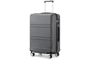 Kono Maletas de Viaje Grande Rígida ABS 75cm Maleta Grande Equipaje de Mano con 4 Ruedas y Cerradura de Combinación TSA (L, Gris)