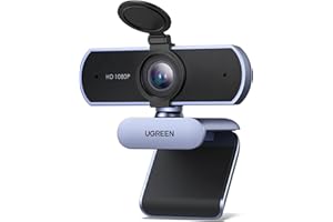 UGREEN Webcam for PC, Full HD 1080P/30fps Webcam for Laptop, Clear Stereo Audio Microphone, Auto Light Correction, 85° View Web Cam USB Camera for Live Streaming, Video Calling, Conferences, Switch 2
