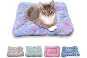 RIOUSSI Lit pour lapin, cochon d'Inde, lit chaud pour petits animaux, lapins, chinchillas, hérissons, bébés, chats, furets. 47,7 x 35,6 cm. Patte violette