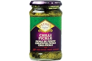 ‎PATAK'S PATAKs Hot Chilli Pickle, Scharf eingelegte Chilischoten, Ideal als Begleitung zu Curry, Fleisch, Käse, Poppadums & Vorspeisen, 6 x 283 g