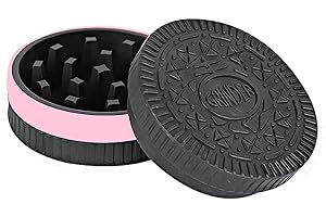 UKGLASS Pink Two Piece Grinder - Pink Plastic Grinder with Sharp Teeth & Non-Stick Design - Crusher Mill for Dry Herbs & Spices (50mm) (Pink)