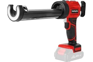 PNETERG Pistolet à Cartouche Sans Fil 18V, Pistolet à Silicone éLectrique, Cartouches 300ml, LumièRe LED, Vitesses RéGlables, Pistolet à Calfeutrer Pour Remplir, Scellage (non chargeur batterie)