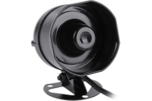 WENDRY Haut-Parleur Fort de klaxon électrique, Appui de sirène d'alarme de entrepôt de Camion 115dB, Lecture MP3, Carte SD Anti-Pluie / Anti-poussière / Antichoc