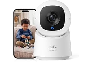 eufy Security Indoor Cam C210 1080p Resolution Security Camera Indoor with 360° Pan and Tilt, Plug-In Home Security Camera with Wi-Fi, Human/Motion AI, No Monthly Fee