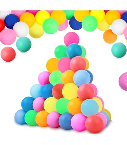 Bunte Tischtennisbälle 50 Stück - Mattiert & Vielseitig Für Party & Dekoration