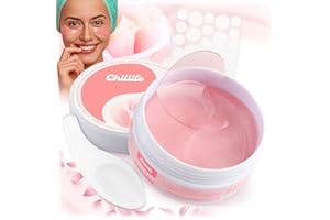 Chillife 60 cuscinetti per occhi contro occhiaie e rughe, con acido ialuronico ed essenza rosa, idratante, vegano, olio e senza parabeni, cuscinetti per gli occhi con effetto rinfrescante