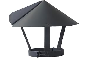 AURIMARA Rökrör, ugnsrör, regnskydd, skorstensfäste skorstensskydd svart, med klämstängning (200 mm)
