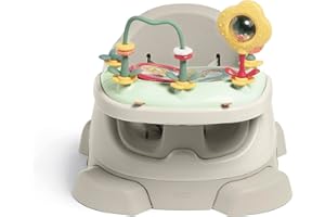 Mamas & Papas Baby Bug Booster Seat for Dining, Detachable Tray, Harness, Adjustable Seat and Non-Slip Feet, Clay