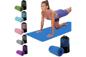 DZOZO Yoga Mat Towel Non Slip Hot Yoga Blanket Super Soft Sweat Absorbent Microfiber Mat Cloth with Mesh Bag