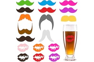 DOULEIN Identificatore del Bicchiere di Vino,18 Pcs Segnabicchieri in Silicone per il riconoscimento di bicchieri di vino, decorazioni per feste, bar