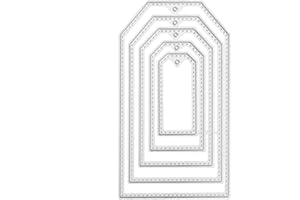 DEMIAWAKING IT Demiawaking Cornici Tag Rettangolo Fustelle per Scrapbooking Metallo Stencil Cutting Dies DIY Scrapbooking Album Foto Segnalibro Goffratura Artigianato per Biglietti di Auguri Cartolina Fai da Te