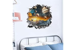 DEFGNOP Adesivi murali spaziali, adesivi murali pianeta, carta da parati per pareti di mobili per camera da letto e soggiorno, adesivi cameretta bimbo