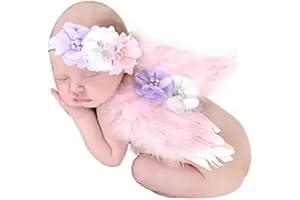 HugeStore Baby Photography Props Newborn Angel Feather Wings Headband Photo Props for Girls Pink