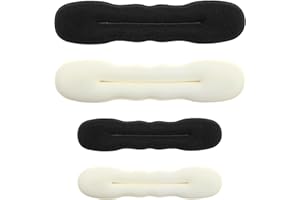 Vidacharmy 4 PCS Moños Accesorios, Redecilla Moño Ballet Niña, DIY Moño Donas, Herramienta para Peinados Rápidos y Fáciles, Accesorios Pelo Mujer - 2 Pequeños, 2 Grandes, Blanco y Negro