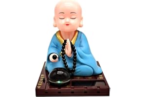 Yajimsa Solar Dancing Figures,Solar-Powered Bobble Shaking Head Dancing Toy | Solar Dancing Monk Nodding Head Swing Toy Desk Car Decor Ornament