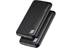 GETIHU Power Bank, [2 Pack] Slimmest USB C Triple 2.4A High-Speed 10000mAh LED Display Portable Charger, Phone Battery Pack Powerbank for iPhone 15 14 13 12 11 X Pro Max Samsung S20 Xiaomi
