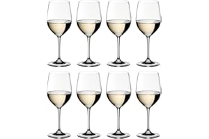 RIEDEL Lot de 8 verres à vin blanc pour vin blanc comme Chardonnay et Viognier, 350 ml, verre cristal Vinum 7416/05