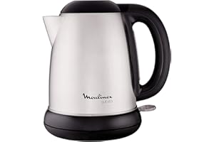 Moulinex BY540D10 Bollitore Elettrico 2200w lt1,7 Preparazione Colazione Arredo tavola, 2000 W, 7 Cups, 1 Decibel, Inossidabile, Acciaio e Nero