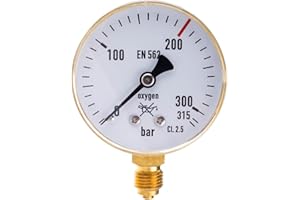 THERMIS Manómetro de soldadura 404 Manómetro de soldadura para medición de presión de gases técnicos Entrada (0-315 bar) Conexión inferior