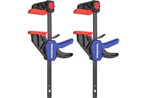 WORKPRO Morsetti da Falegname 2 Pezzi, Set di Morsetti per Legno a sgancio rapido da 150 mm per il Serraggio e l'allungamento, Morsetti a barra Serraggio 68 kg, Fissaggio del Legno con una Sola Mano