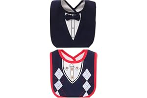 FEIFEI'S BOW 2PCS Baby Kids Bibs BOY MIXED DESIGN COTTON GENTLEMAN BOW FEEDING Bandana Apron Weaning