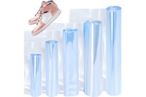 Swpeet 500 Uds 5 tamaños 3.93" 4.7" 5.51" 6.2" 7.08" transparente PVC calor retráctil bolsas bandas de surtido, perforado retráctil envoltura bolsas mangas para jabón bañera bomba tarros bolsas jabón