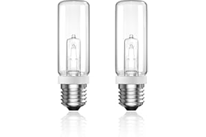 TobeBright 100W Bombilla Tubular E27 Halogeno Blanco Cálido 2800K Regulable 1291LM Lampara Halogena E27 para Estudio, Oficina, Salón, Dormitorio, 230V, Paquete de 2