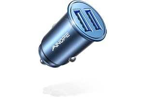 AINOPE Ładowarka samochodowa 【Najmniejszy metal】 4,8 A zapalniczka samochodowa USB ładowarka do telefonu samochodowego podwójny port 12 V USB adapter do gniazdka pasuje do iPhone 16 Pro Max/15/14 iPad