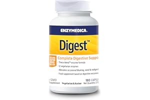 Enzymedica, Digest, Integratore Alimentare a Base di Enzimi ad Azione Rapida, Riduce Gonfiore e Irregolarità, Gluten Free, Senza Lattosio, Vegano,180 Capsulas
