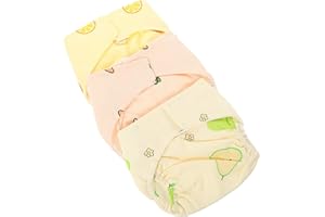 ‎HEALIFTY Healifty Reusable Baby Nappies, Nappies, Washable Baby Cotton Training Trousers, Size S (Loving Heart + Pineapple+), Pack of 3