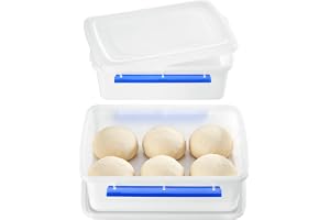 Vtopmart 2-pack jäsdeglåda, pizzadegbehållare med snäpplock, BPA-fri matförvaringsbehållare med lock och spännförslutningar