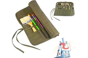 yeemeen Porta pennelli da pittura 22 Fessure in Tela per pennelli da Pittura acrilica, Olio, Acquerello, Custodia Arrotolabile Pennello per pittura tela resistente,Protezione Pennello
