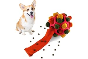 Piashow Pelota de olfateo para perros, alfombra de olfateo, juguete interactivo para perros, pelota de alimentación para perros grandes y pequeños, juguete para perros y mascotas, rojo