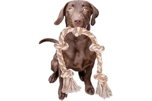 LUXMAY Zabawka dla psa Niezniszczalna lina dla silnych dużych psów, zabawka dla psa, 92 cm 5 węzłów, lina do agresywnego żucia, interaktywna lina dla średnich i dużych ras psów