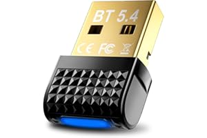 LUIRSAY USB Bluetooth 5.4 Adapter für PC, Mini Dongle mit Realtek Chip, Plug & Play für Windows 11/10/8.1/7, Unterstützt 7 Geräte, Hochwertiger Sound, BLE+EDR, für Tastatur/Maus/Drucker/Gamepad