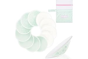 MOMUSE Coppe Assorbilatte, Coppette Assorbilatte Lavabili 12PCS,Morbido Tessuto a 4 Strati e Cuscinetto Per il Seno Traspirante e Super Assorbente,Assorbenti Lavabili e Traspiranti per L'Allattamento al Seno