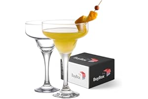 GOSOYO Bicchieri Margarita (300 ml/10,1 oz), Bicchieri da Cocktail, Martini Coupe, Martini Espresso in Cristallo, Cristallo a Stelo Lungo (2 pezzi (300 ml))