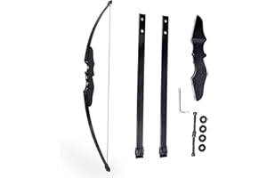 XJYMCOM Archery Bow 54'' 40 lbs Split Straight Draw Bow Entertainment Entry Bow and Arrow Forward Curved Bow for Beginner Hunting Shooting Practice, Black