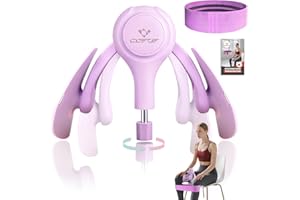 Oberschenkeltrainer, 15-70 lbs Beckenbodentrainer für Frau, Multifunktionaler Gesäßtrainer, Po Trainer mit Resistance Bands, Beinpresse für Zuhause, Beckenboden Trainingsgerät zum Formen, Yoga