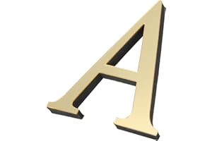 PATIKIL 3D Acrílico Alfabeto Espejo Pared Pegatinas Letra A Autoadhesivo Hogar Decoración Letra Letrero Arte Pegatina Calcomanía para Bricolaje Hogar Decoración Claro Dorado